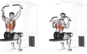 Behind neck pulldown exercise for back